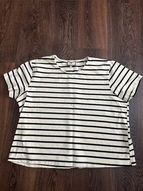 Tuckernuck Cream and Black Striped Tee